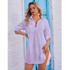 Ekouaer Beach Cover Ups for Women Bikini Swimsuit Coverup Beach Dress Shirt(Light Purple)