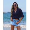 Ekouaer Beach Cover Ups for Women Bikini Swimsuit Coverup Beach Dress Shirt(Navy Blue)
