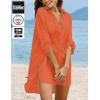 Ekouaer Beach Cover Ups for Women Bikini Swimsuit Coverup Beach Dress Shirt(Orange Red)