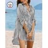 Ekouaer Beach Cover Ups for Women Bikini Swimsuit Coverup Beach Dress Shirt(Pat20-stripe)