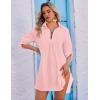 Ekouaer Beach Cover Ups for Women Bikini Swimsuit Coverup Beach Dress Shirt(Pink)