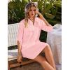 Ekouaer Beach Cover Ups for Women Bikini Swimsuit Coverup Beach Dress Shirt(Pink)