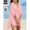 Ekouaer Beach Cover Ups for Women Bikini Swimsuit Coverup Beach Dress Shirt(Pink)