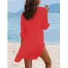 Ekouaer Beach Cover Ups for Women Bikini Swimsuit Coverup Beach Dress Shirt(Red)