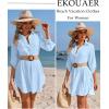 Ekouaer Beach Cover Ups for Women Bikini Swimsuit Coverup Beach Dress Shirt(Sky Blue)