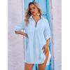 Ekouaer Beach Cover Ups for Women Bikini Swimsuit Coverup Beach Dress Shirt(Sky Blue)
