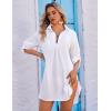 Ekouaer Beach Cover Ups for Women Bikini Swimsuit Coverup Beach Dress Shirt(White)