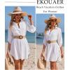Ekouaer Beach Cover Ups for Women Bikini Swimsuit Coverup Beach Dress Shirt(White)