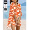 Ekouaer Beach Cover Ups for Women Bikini Swimsuit Coverup Beach Dress Shirt(White Flower)