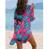 Ekouaer Beach Cover Ups for Women Bikini Swimsuit Coverup Beach Dress Shirt(Zw531-tropical Print)