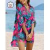 Ekouaer Beach Cover Ups for Women Bikini Swimsuit Coverup Beach Dress Shirt(Zw531-tropical Print)