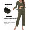 Ekouaer Maternity Pajama Set Button Down Nursing Pajamas Long Sleeve Breastfeeding Loungewear with Adjustable Pants(Army Green)