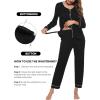 Ekouaer Maternity Pajama Set Button Down Nursing Pajamas Long Sleeve Breastfeeding Loungewear with Adjustable Pants(Black)