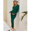 Ekouaer Maternity Pajama Set Button Down Nursing Pajamas Long Sleeve Breastfeeding Loungewear with Adjustable Pants(Deep Green)