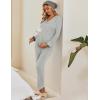 Ekouaer Maternity Pajama Set Button Down Nursing Pajamas Long Sleeve Breastfeeding Loungewear with Adjustable Pants(Light Grey)