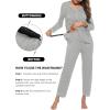 Ekouaer Maternity Pajama Set Button Down Nursing Pajamas Long Sleeve Breastfeeding Loungewear with Adjustable Pants(Light Grey)
