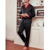 Ekouaer Men’s Silk Pajama Set Long Satin Loungewear 2 Piece Pjs Classic Button Down Sleepwear S-XXL(Black Red)