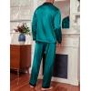 Ekouaer Men’s Silk Pajama Set Long Satin Loungewear 2 Piece Pjs Classic Button Down Sleepwear S-XXL(Blue Green)