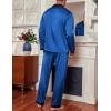Ekouaer Men’s Silk Pajama Set Long Satin Loungewear 2 Piece Pjs Classic Button Down Sleepwear S-XXL(Royal Blue)