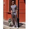 Ekouaer Mens Silk Satin Pajama Set Short Sleeve Sleepwear Silky Loungewear with Long Pants(Clover)