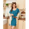 Ekouaer Nightgowns for Women Short Sleeve Sleep Shirts V Neck Nightshirts Soft Sleepshirt Caual T Shirt Sleepdress(Blue Green)