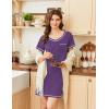 Ekouaer Nightgowns for Women Short Sleeve Sleep Shirts V Neck Nightshirts Soft Sleepshirt Caual T Shirt Sleepdress(Deep Purple)