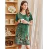 Ekouaer Nightgowns for Women Short Sleeve Sleep Shirts V Neck Nightshirts Soft Sleepshirt Caual T Shirt Sleepdress(Floral Green)
