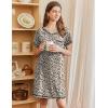 Ekouaer Nightgowns for Women Short Sleeve Sleep Shirts V Neck Nightshirts Soft Sleepshirt Caual T Shirt Sleepdress(Leopard)