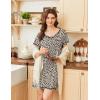Ekouaer Nightgowns for Women Short Sleeve Sleep Shirts V Neck Nightshirts Soft Sleepshirt Caual T Shirt Sleepdress(Leopard)