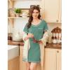 Ekouaer Nightgowns for Women Short Sleeve Sleep Shirts V Neck Nightshirts Soft Sleepshirt Caual T Shirt Sleepdress(Medium Green)