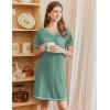 Ekouaer Nightgowns for Women Short Sleeve Sleep Shirts V Neck Nightshirts Soft Sleepshirt Caual T Shirt Sleepdress(Medium Green)