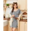Ekouaer Nightgowns for Women Short Sleeve Sleep Shirts V Neck Nightshirts Soft Sleepshirt Caual T Shirt Sleepdress(Medium Grey)