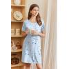 Ekouaer Nightgowns for Women Short Sleeve Sleep Shirts V Neck Nightshirts Soft Sleepshirt Caual T Shirt Sleepdress(Moon Star)