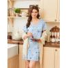 Ekouaer Nightgowns for Women Short Sleeve Sleep Shirts V Neck Nightshirts Soft Sleepshirt Caual T Shirt Sleepdress(Moon Star)