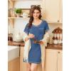 Ekouaer Nightgowns for Women Short Sleeve Sleep Shirts V Neck Nightshirts Soft Sleepshirt Caual T Shirt Sleepdress(Navy)