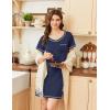 Ekouaer Nightgowns for Women Short Sleeve Sleep Shirts V Neck Nightshirts Soft Sleepshirt Caual T Shirt Sleepdress(Navy Blue)