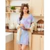 Ekouaer Nightgowns for Women Short Sleeve Sleep Shirts V Neck Nightshirts Soft Sleepshirt Caual T Shirt Sleepdress(Tie-dye Purple)