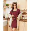 Ekouaer Nightgowns for Women Short Sleeve Sleep Shirts V Neck Nightshirts Soft Sleepshirt Caual T Shirt Sleepdress(Wine Red)