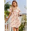 Ekouaer Satin Nightgowns for Women Button Down Nightshirts Silk Sleepshirts Short Sleeve Boyfriend Sleepwear S-XXXL(Teddy & Cherry)