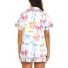Ekouaer Silk Pajamas for Women Short Sleeve Sleepwear Soft Button Down Loungewear 2 Piece Satin Pjs Shorts Set(Bow Knot White)