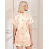 Ekouaer Silk Pajamas for Women Short Sleeve Sleepwear Soft Button Down Loungewear 2 Piece Satin Pjs Shorts Set(Teddy Champagne Pink)