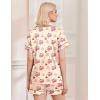 Ekouaer Silk Pajamas for Women Short Sleeve Sleepwear Soft Button Down Loungewear 2 Piece Satin Pjs Shorts Set(Teddy Cherry Champagne)