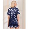 Ekouaer Silk Pajamas for Women Short Sleeve Sleepwear Soft Button Down Loungewear 2 Piece Satin Pjs Shorts Set(Teddy Navy)