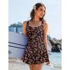 Ekouaer Swim Dress One Piece Bathing Suit Skirted Swimsuits for Women Ruched Retro Swimwear S-XXL(Kt14)