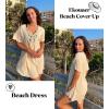 Ekouaer Swimsuit Cover Ups for Women Lace Crochet V-Neck Bikini Beach Coverups Dress for Swimwear Bathing Suit(00-beige)
