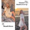 Ekouaer Swimsuit Cover Ups for Women Lace Crochet V-Neck Bikini Beach Coverups Dress for Swimwear Bathing Suit(00-beige)