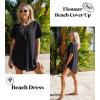 Ekouaer Swimsuit Cover Ups for Women Lace Crochet V-Neck Bikini Beach Coverups Dress for Swimwear Bathing Suit(00-black)
