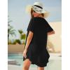 Ekouaer Swimsuit Cover Ups for Women Lace Crochet V-Neck Bikini Beach Coverups Dress for Swimwear Bathing Suit(00-black)