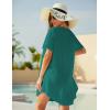 Ekouaer Swimsuit Cover Ups for Women Lace Crochet V-Neck Bikini Beach Coverups Dress for Swimwear Bathing Suit(00-deep Green)