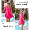 Ekouaer Swimsuit Cover Ups for Women Lace Crochet V-Neck Bikini Beach Coverups Dress for Swimwear Bathing Suit(00-hot Pink)